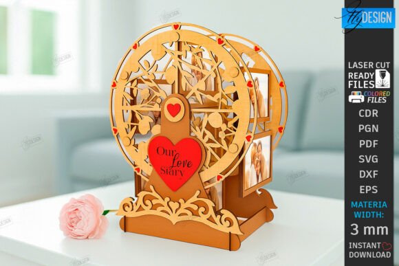Download Ferris Wheel Photo Frame Laser Cut| Love - Hot Collection