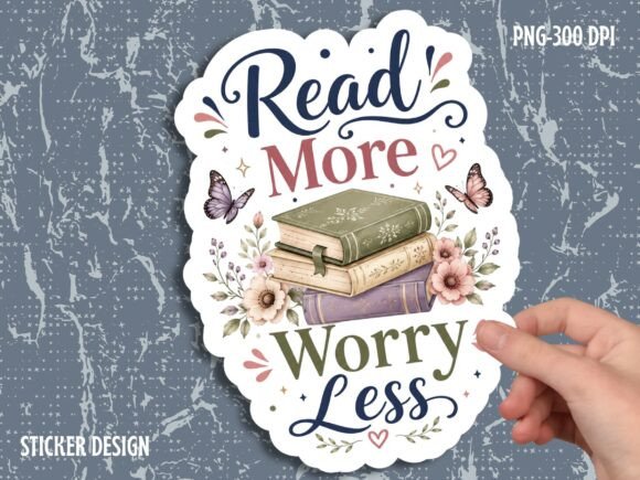 Download Read More Worry Less Sticker PNG | Flora - Sticker Collection