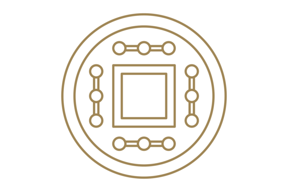 Download Feng Shui Coin. Golden Oriental Symbol O - Symbol Collection