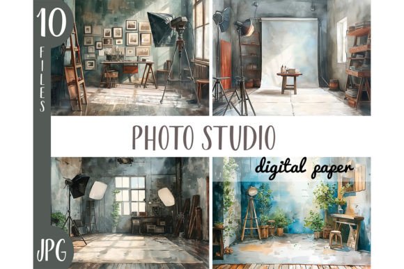 Download Watercolor Photo Studio Clipart JPG - Hot Collection