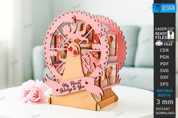 Download Ferris Wheel Photo Frame Laser Cut| Love - Hot Collection