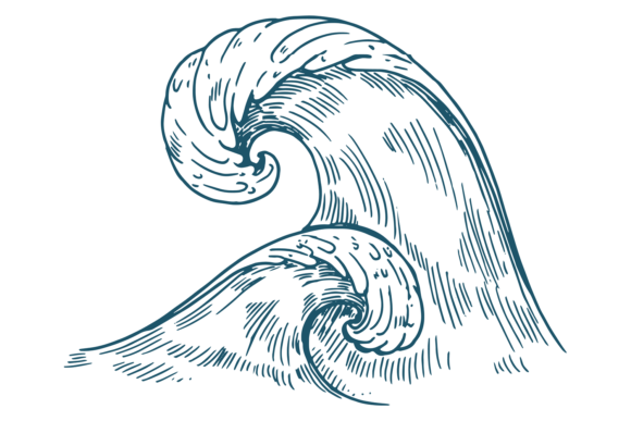 Download Flowing Sea Waves Sketch. Water Motion D - Motion Collection