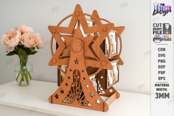 Download Mini Ferris Wheel Photo Frame Laser Cut - Hot Collection