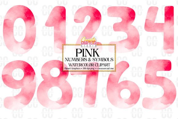 Download Pink Watercolor Numbers &amp; Symbols - Symbol Collection